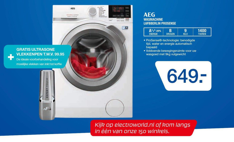 AEG   wasmachine folder aanbieding bij  Electroworld - details