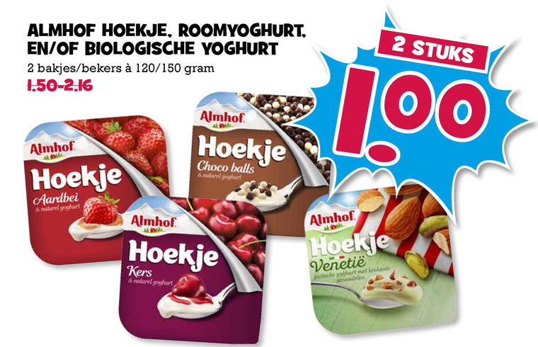 Almhof   toetje, yoghurt folder aanbieding bij  Boons Markt - details