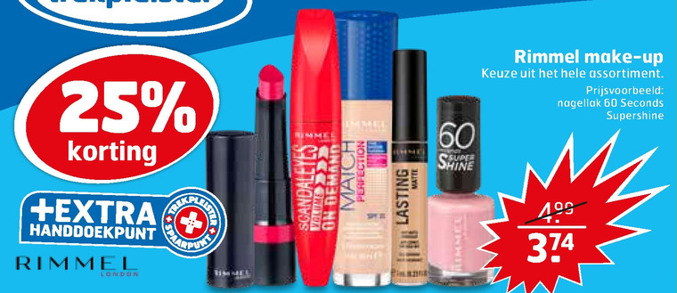 Rimmel   lipgloss, oogschaduw folder aanbieding bij  Trekpleister - details