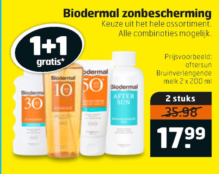 Biodermal   aftersun, zonnebrandolie folder aanbieding bij  Trekpleister - details