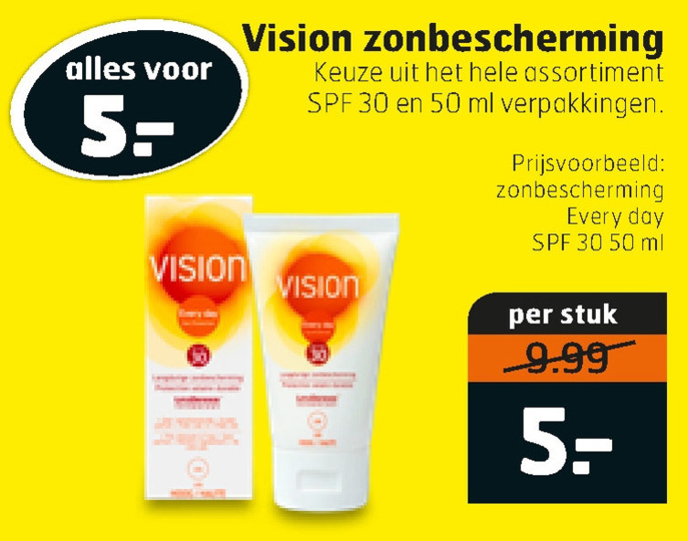 Vision   zonnebrandolie folder aanbieding bij  Trekpleister - details