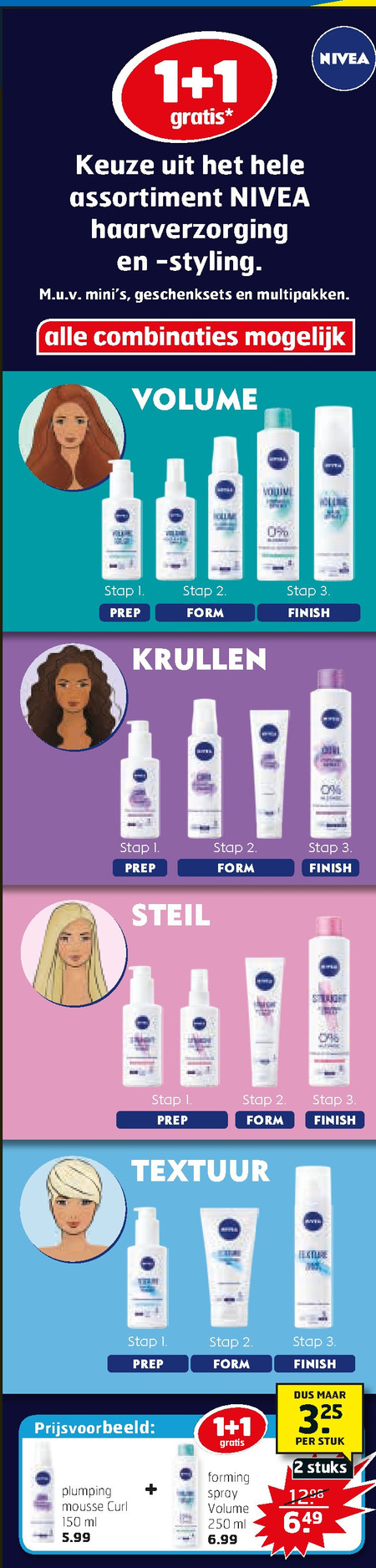 Nivea   hairspray, conditioner folder aanbieding bij  Trekpleister - details