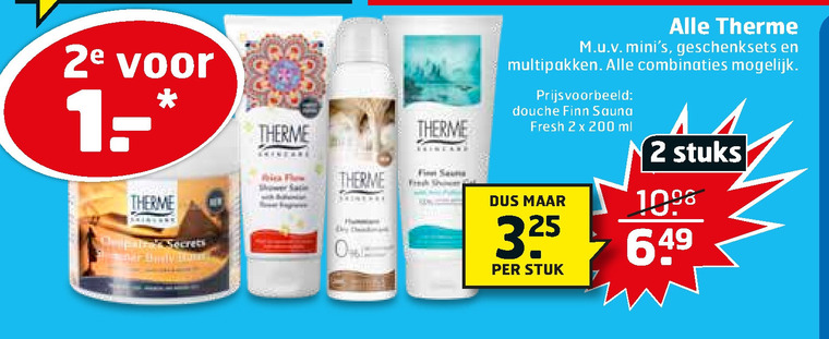 Therme   scrubcreme, bodylotion folder aanbieding bij  Trekpleister - details