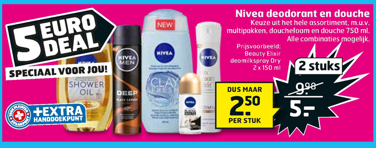 Nivea   douchegel, deodorant folder aanbieding bij  Trekpleister - details