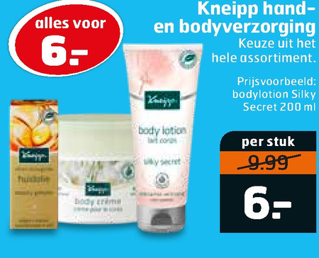 Kneipp   handcreme, bodylotion folder aanbieding bij  Trekpleister - details