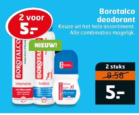 Borotalco   deodorant folder aanbieding bij  Trekpleister - details