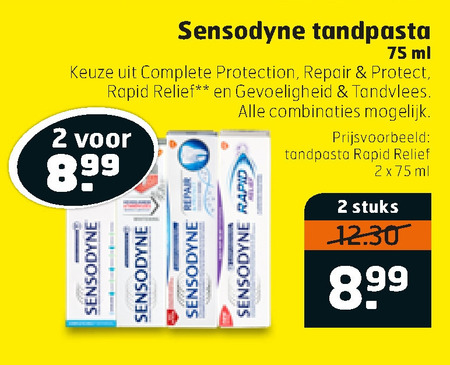 Sensodyne   tandpasta folder aanbieding bij  Trekpleister - details