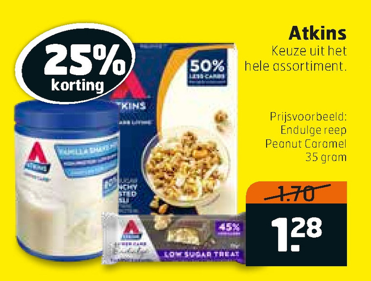 Atkins   afslankmaaltijd folder aanbieding bij  Trekpleister - details