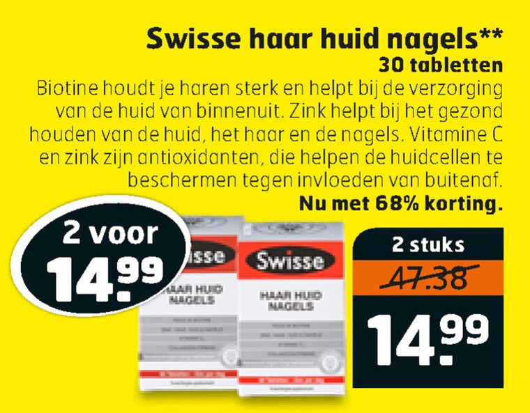 Swisse   voedingssupplement folder aanbieding bij  Trekpleister - details