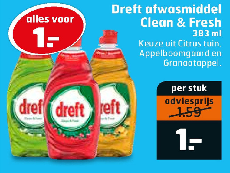 Dreft   afwasmiddel folder aanbieding bij  Trekpleister - details