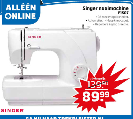 Singer   naaimachine folder aanbieding bij  Trekpleister - details