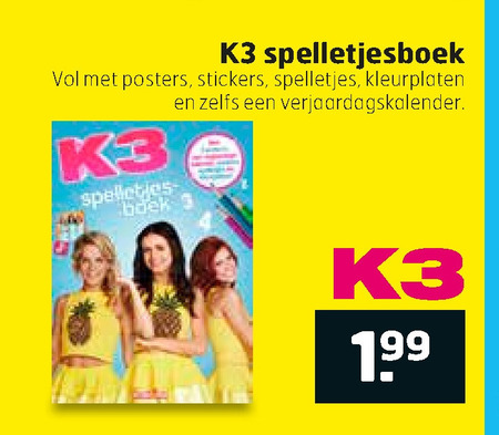 K3   speelboek folder aanbieding bij  Trekpleister - details