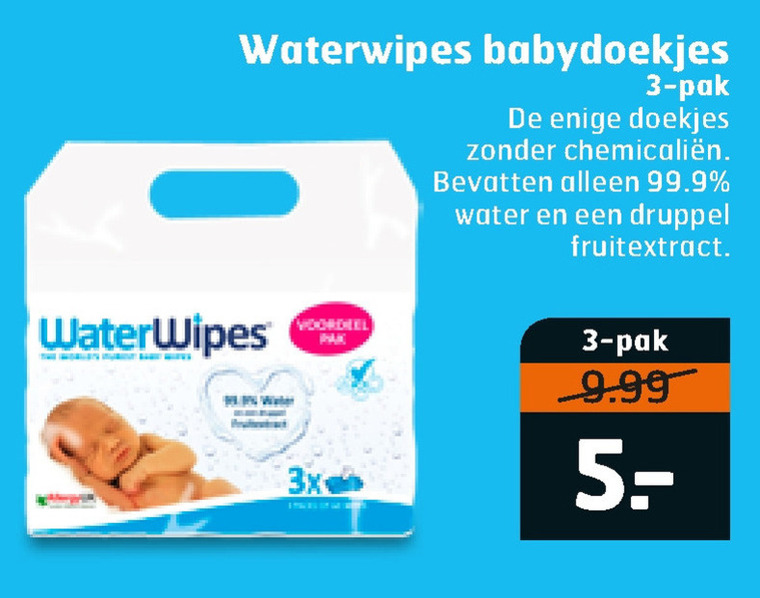 Waterwipes   billendoekjes folder aanbieding bij  Trekpleister - details