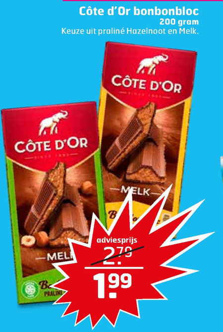 Cote D Or   chocolade folder aanbieding bij  Trekpleister - details