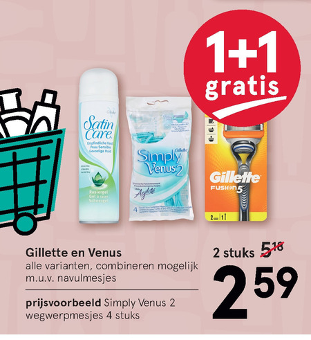 Gillette Venus   scheermesjes, scheerschuim folder aanbieding bij  Etos - details