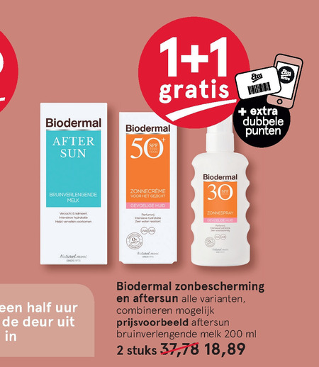 Biodermal   aftersun, zonnebrandolie folder aanbieding bij  Etos - details