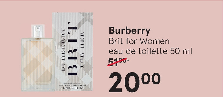 Burberry   eau de toilette folder aanbieding bij  Etos - details