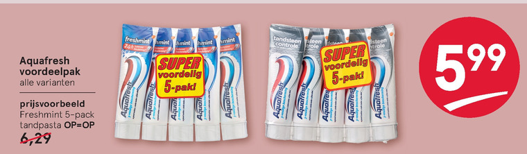 Aquafresh   tandpasta folder aanbieding bij  Etos - details