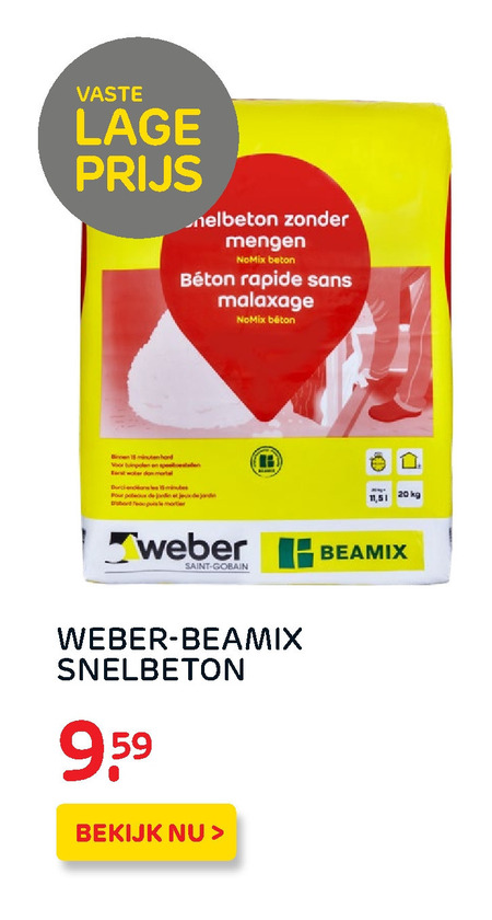 Weber Saint-Gobain   betonmortel folder aanbieding bij  Praxis - details