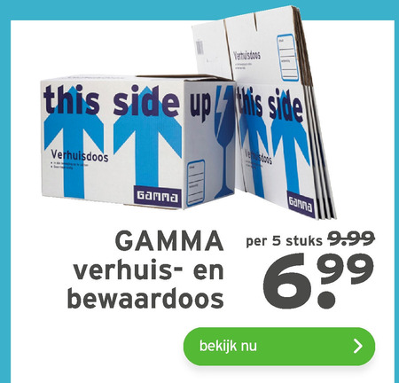 Gamma Huismerk   verhuisdoos folder aanbieding bij  Gamma - details