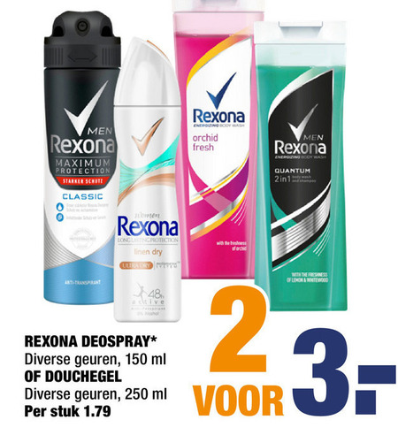 Rexona   douchegel, deodorant folder aanbieding bij  Big Bazar - details