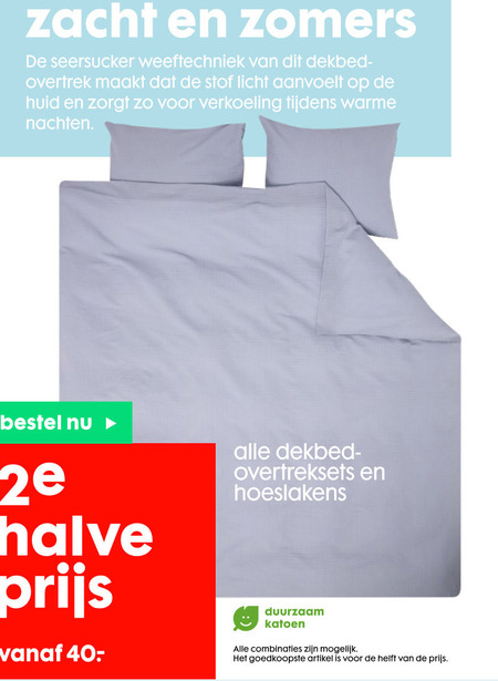 Hema huismerk   hoeslaken, dekbedovertrek folder aanbieding bij  Hema - details