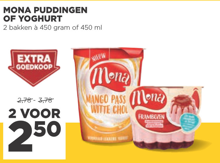 Mona   vruchtenyoghurt, pudding folder aanbieding bij  Jumbo - details