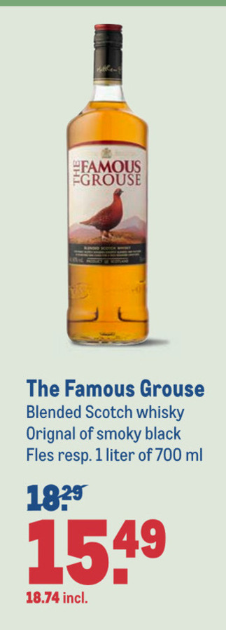 Famous Grouse   whisky folder aanbieding bij  Makro - details