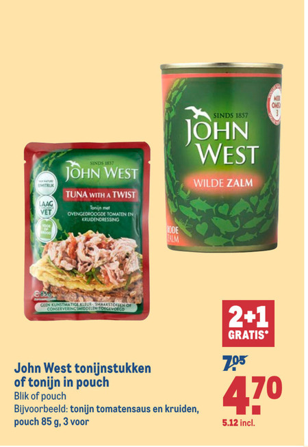 John West   tonijn in blik folder aanbieding bij  Makro - details