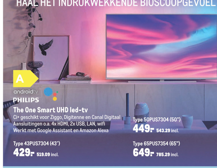 Philips   4k ultrahd televisies folder aanbieding bij  Makro - details