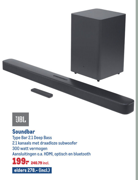 JBL   soundbar folder aanbieding bij  Makro - details