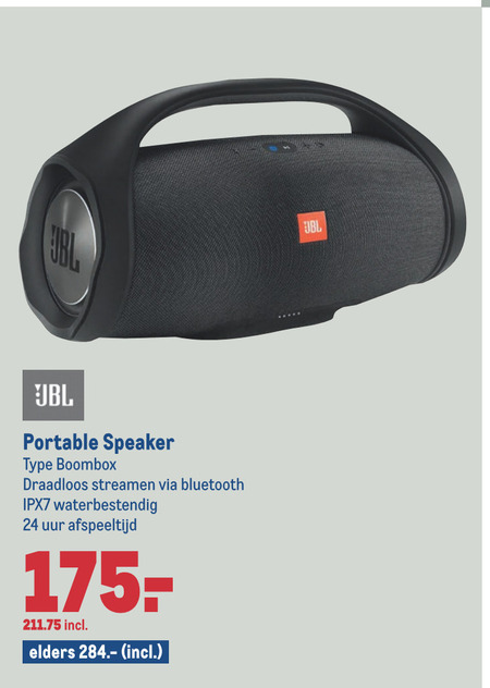 JBL   portable speakerset folder aanbieding bij  Makro - details