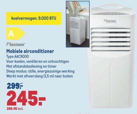 Bestron   airconditioner folder aanbieding bij  Makro - details