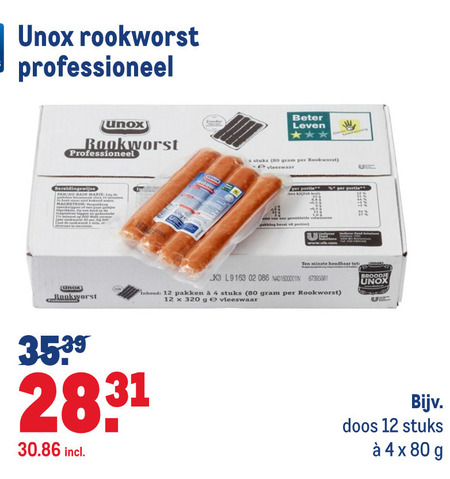 Unox   rookworst folder aanbieding bij  Makro - details