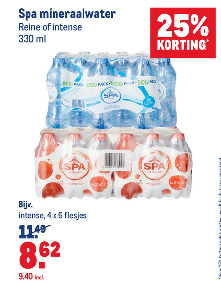 Spa   mineraalwater folder aanbieding bij  Makro - details