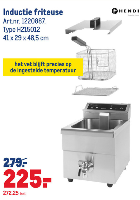 Hendi   friteuse folder aanbieding bij  Makro - details