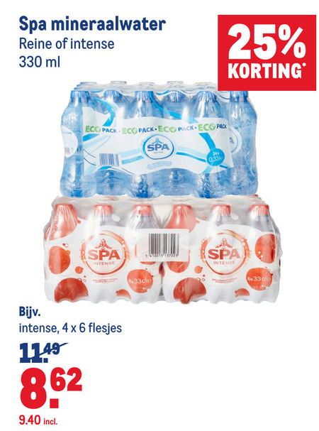 Spa   mineraalwater folder aanbieding bij  Makro - details