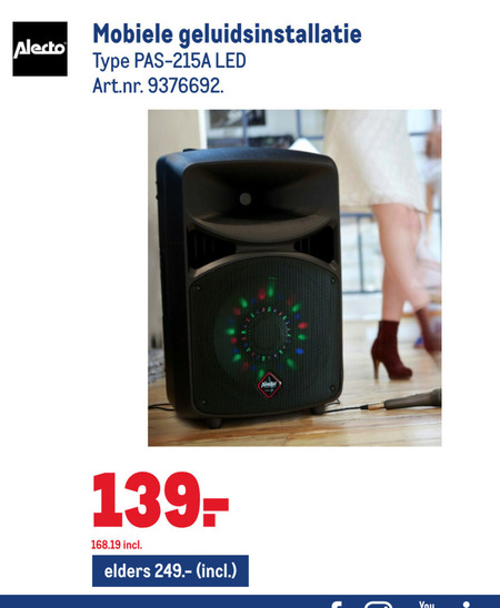 Alecto   portable speakerset folder aanbieding bij  Makro - details