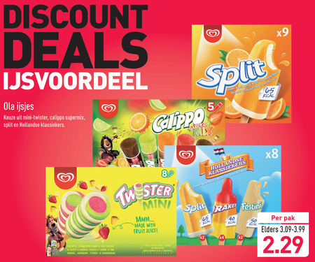 Ola   ijslollies, waterijs folder aanbieding bij  Aldi - details