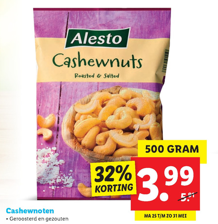 Alesto   cashewnoten folder aanbieding bij  Lidl - details