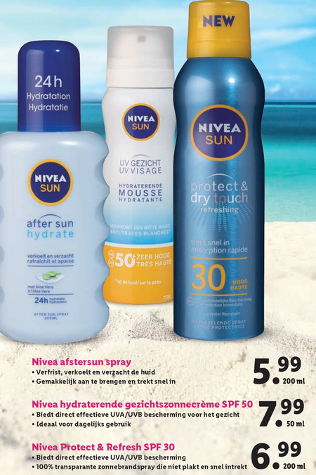 Nivea   zonnebrandolie, aftersun folder aanbieding bij  Lidl - details