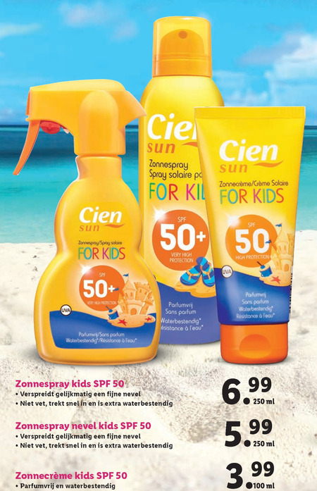 Cien   zonnebrandolie folder aanbieding bij  Lidl - details