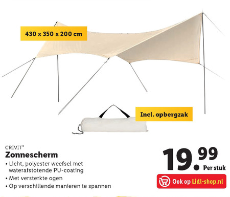 Crivit   zonnedak folder aanbieding bij  Lidl - details