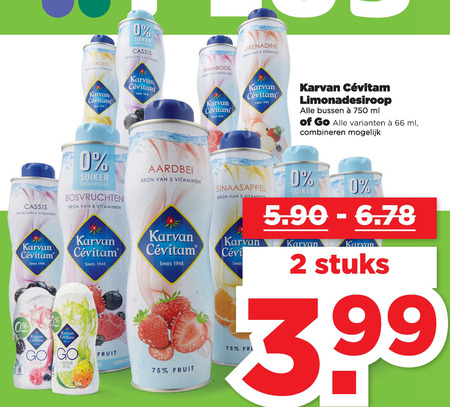 Karvan Cevitam   limonadesiroop folder aanbieding bij  Plus - details