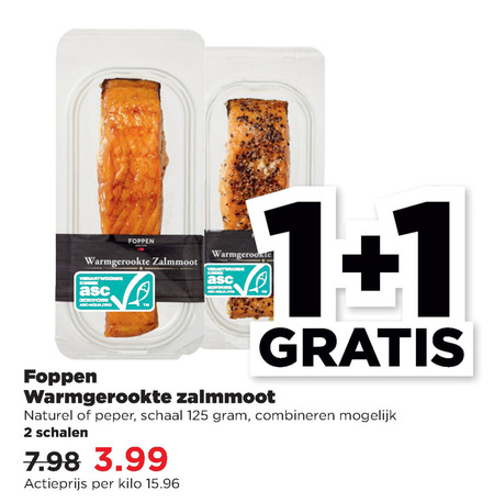 Foppen   gerookte zalmfilet folder aanbieding bij  Plus - details