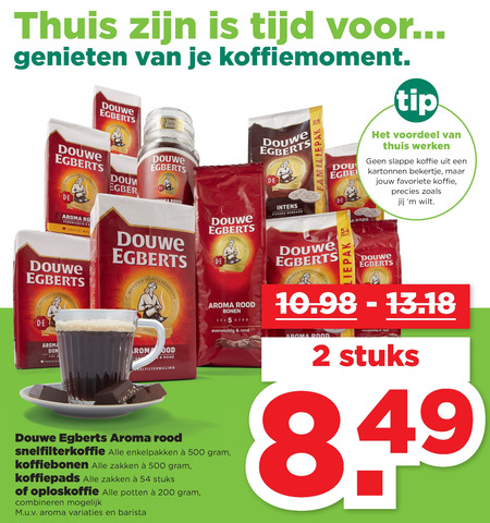 Douwe Egberts   koffie, koffiepad folder aanbieding bij  Plus - details