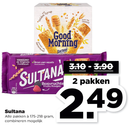 Sultana   fruitbiscuit folder aanbieding bij  Plus - details