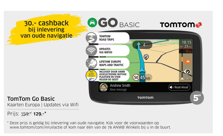 TomTom   auto navigatie folder aanbieding bij  ANWB - details