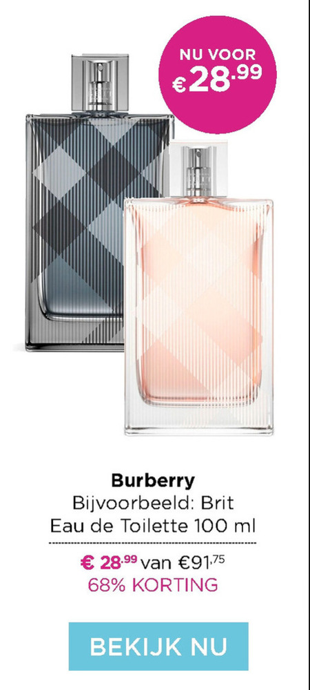 Burberry   eau de toilette folder aanbieding bij  Ici Paris XL - details