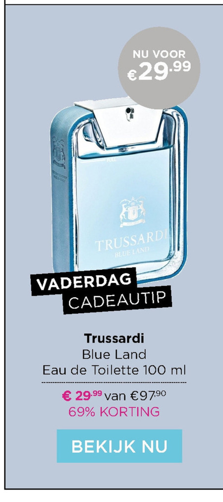 Trussardi   eau de toilette folder aanbieding bij  Ici Paris XL - details